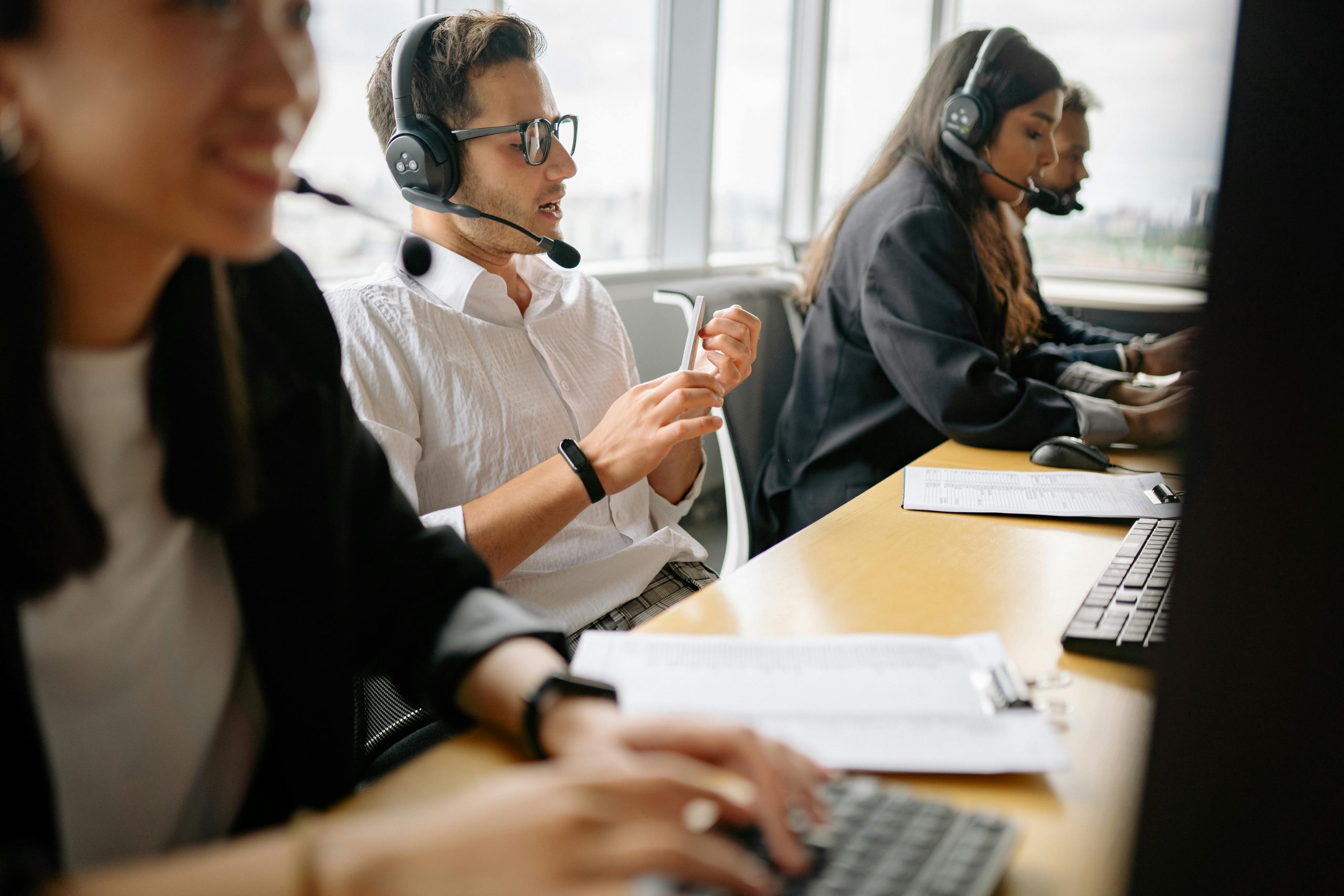 people working in office